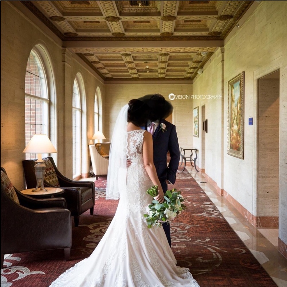 Stella York White Lace Wedding Dress